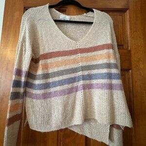 Lightweight striped sweater, multi color, size medium